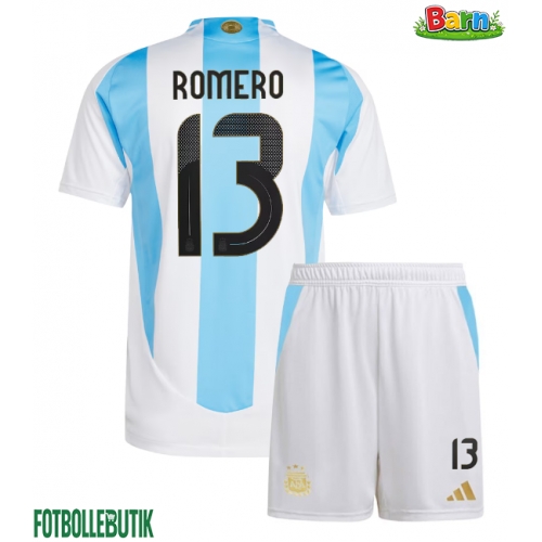 Argentina Cristian Romero #13 Hemmaställ Barn Copa America 2024 Kortärmad (+ Korta byxor)